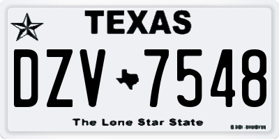 TX license plate DZV7548