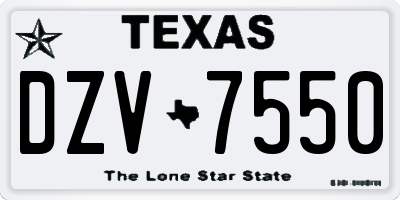 TX license plate DZV7550