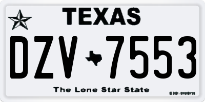 TX license plate DZV7553