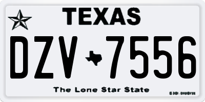 TX license plate DZV7556