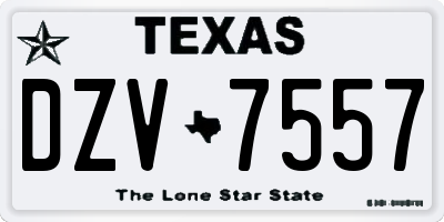 TX license plate DZV7557