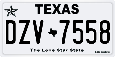 TX license plate DZV7558