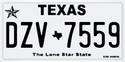 TX license plate DZV7559