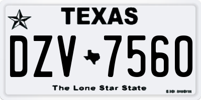 TX license plate DZV7560