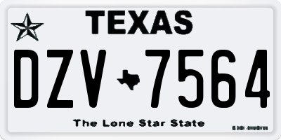 TX license plate DZV7564