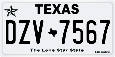 TX license plate DZV7567