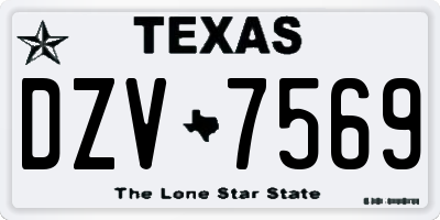 TX license plate DZV7569