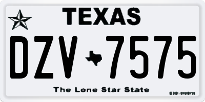 TX license plate DZV7575