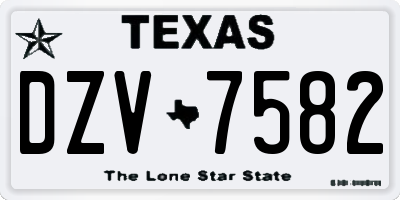 TX license plate DZV7582