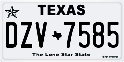 TX license plate DZV7585