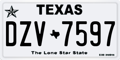 TX license plate DZV7597