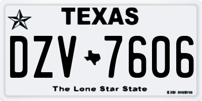 TX license plate DZV7606