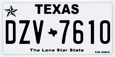 TX license plate DZV7610