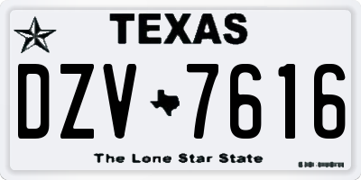 TX license plate DZV7616