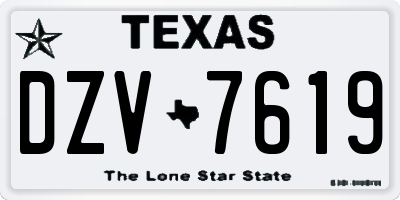 TX license plate DZV7619
