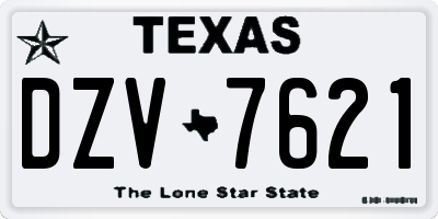 TX license plate DZV7621