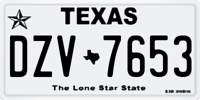 TX license plate DZV7653