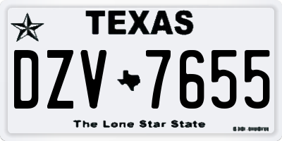 TX license plate DZV7655