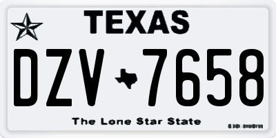 TX license plate DZV7658