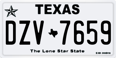 TX license plate DZV7659