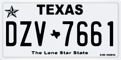 TX license plate DZV7661