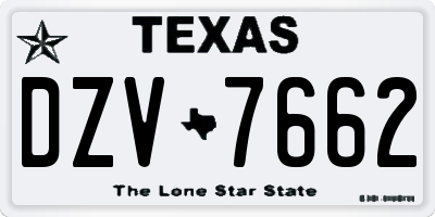 TX license plate DZV7662