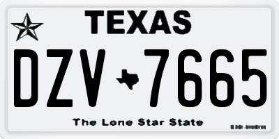 TX license plate DZV7665