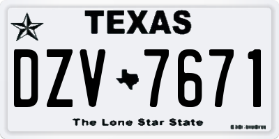 TX license plate DZV7671