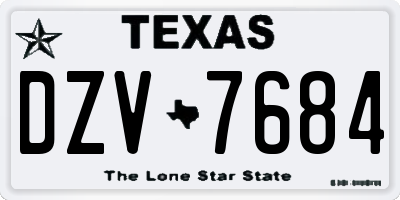 TX license plate DZV7684