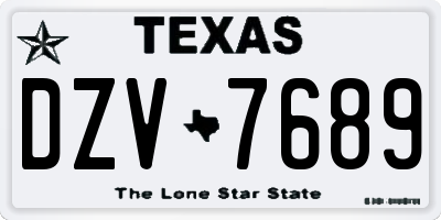 TX license plate DZV7689