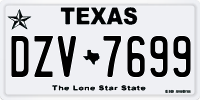 TX license plate DZV7699