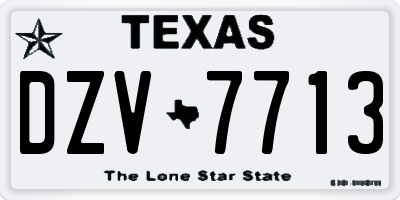 TX license plate DZV7713