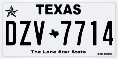 TX license plate DZV7714