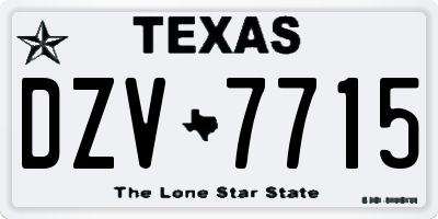 TX license plate DZV7715