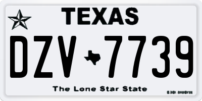 TX license plate DZV7739