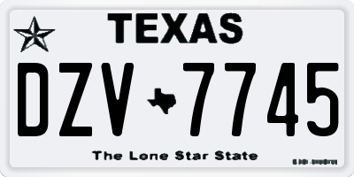 TX license plate DZV7745