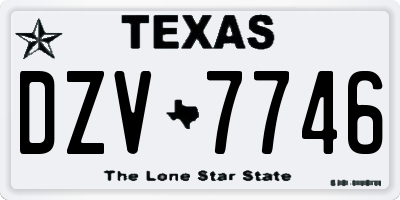 TX license plate DZV7746