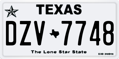 TX license plate DZV7748
