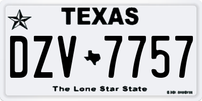 TX license plate DZV7757