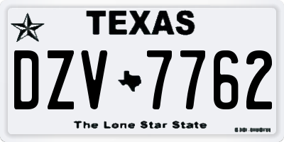 TX license plate DZV7762