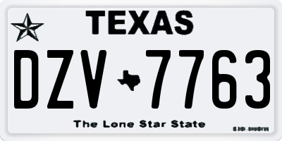 TX license plate DZV7763