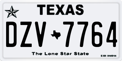 TX license plate DZV7764
