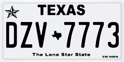 TX license plate DZV7773