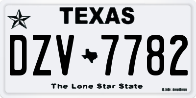 TX license plate DZV7782