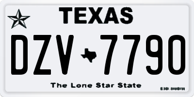 TX license plate DZV7790