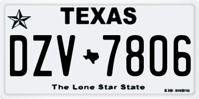 TX license plate DZV7806
