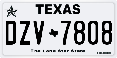 TX license plate DZV7808