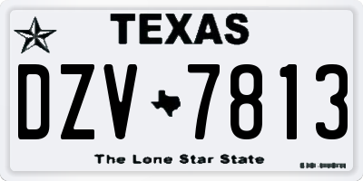 TX license plate DZV7813