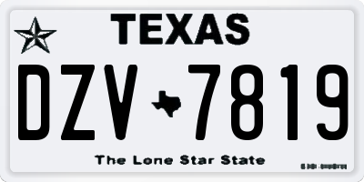 TX license plate DZV7819