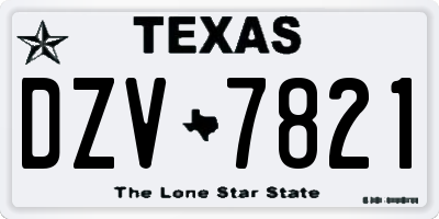 TX license plate DZV7821